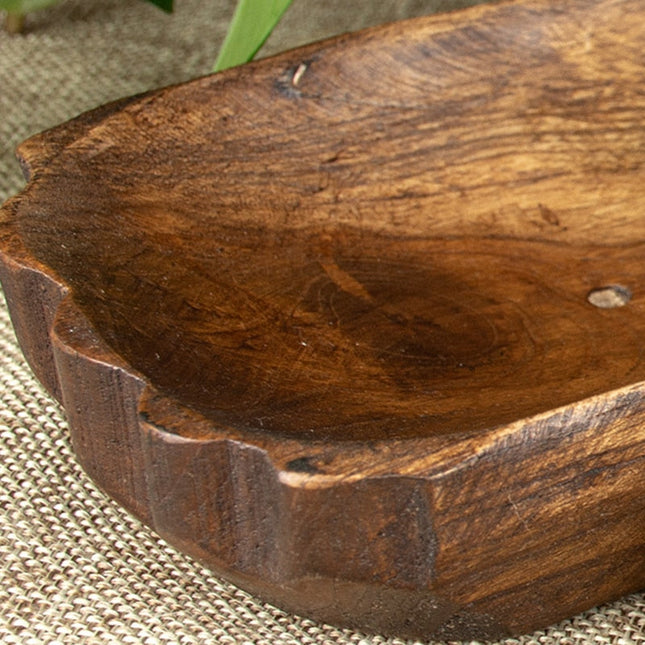 Økologisk sæbeskål i mørkt træ