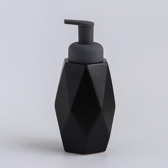 Moderne geometrisk sæbedispenser i keramik