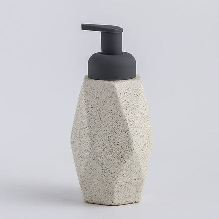 Moderne geometrisk sæbedispenser i keramik