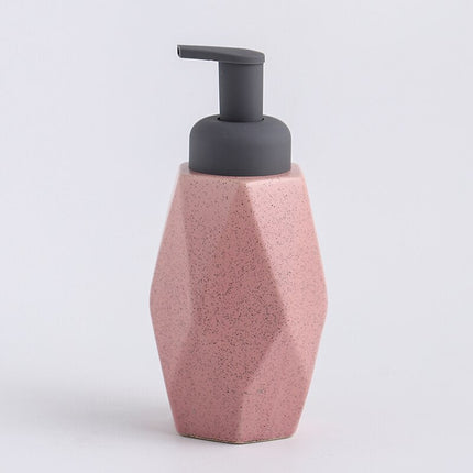 Moderne geometrisk sæbedispenser i keramik