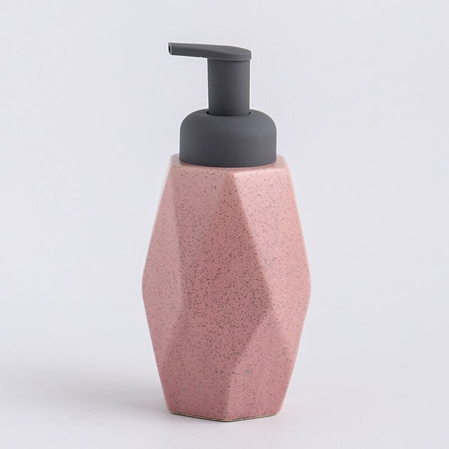 Moderne geometrisk sæbedispenser i keramik