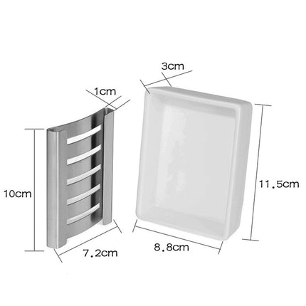 Hvid keramik sæbeholder med stålrist