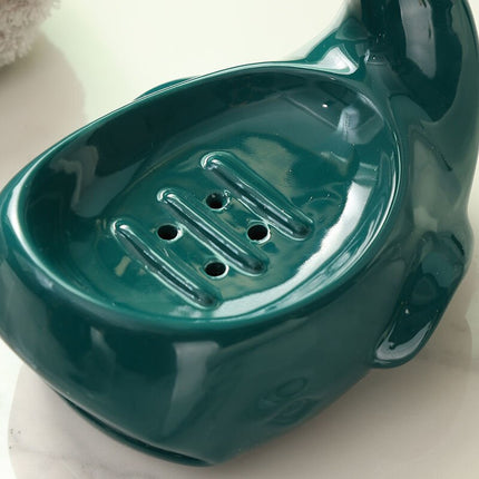 Keramisk sæbeholder formet som en hval