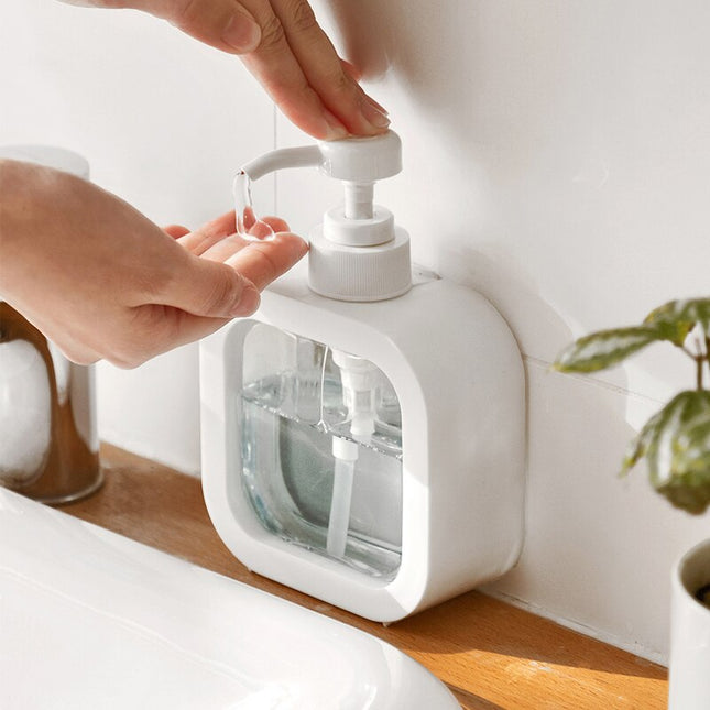 Firkantet hvid sæbedispenser 300ml