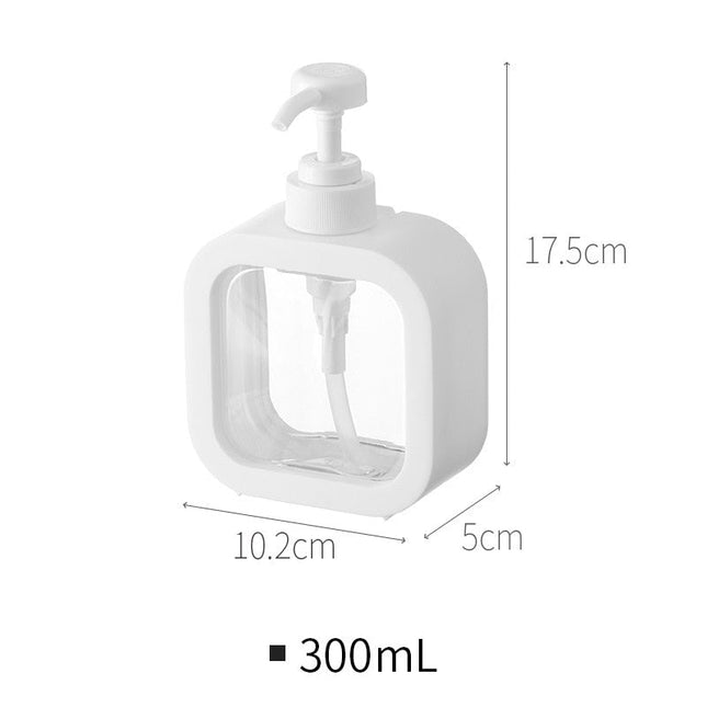 Firkantet hvid sæbedispenser 300ml