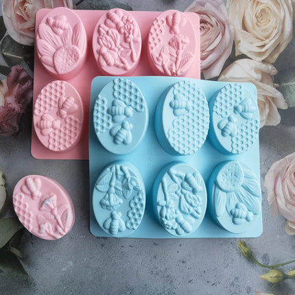 Silikone sæbeform med blomster og bier