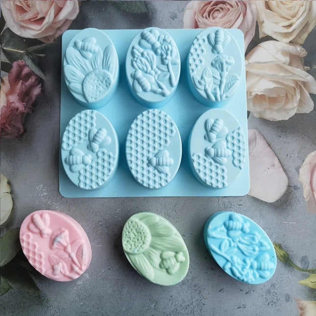 Silikone sæbeform med blomster og bier