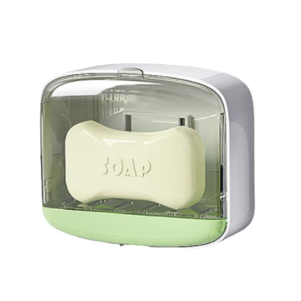 Vægmonteret sæbeboks med låg, selvklæbende