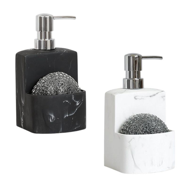 Sæbedispenser med svampeholder til køkken