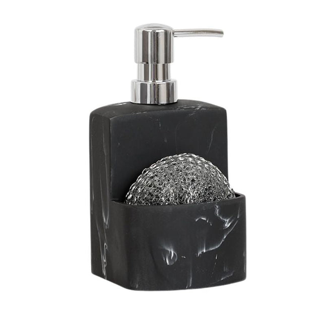 Sæbedispenser med svampeholder til køkken