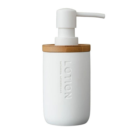 Sæbedispenser i sort resin med bambus