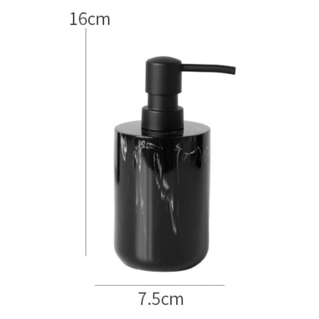 Sæbedispenser i sort marmorlook