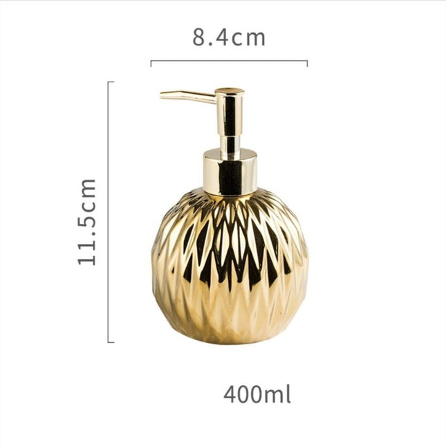 Rund design sæbedispenser i guld