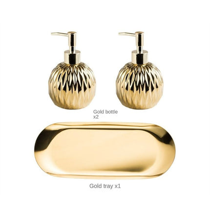 Rund design sæbedispenser i guld