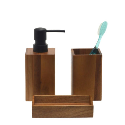 Firkantet sæbedispenser i akacietræ
