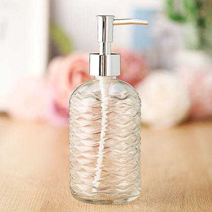 Bølget glasdispenser til flydende sæbe