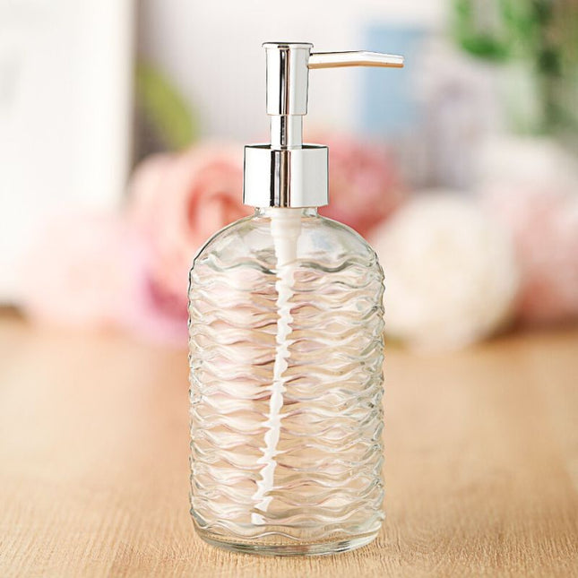 Bølget glasdispenser til flydende sæbe