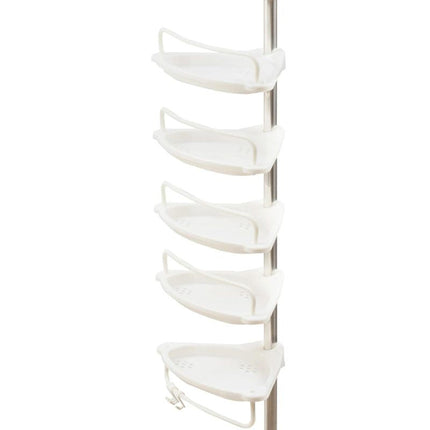 Justerbar teleskopisk hylde til brusehjørne