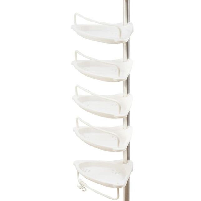 Justerbar teleskopisk hylde til brusehjørne