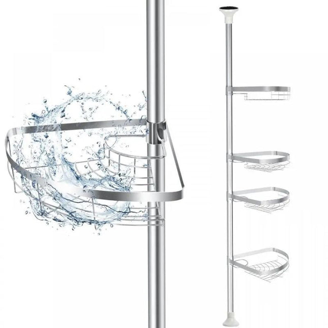 Teleskopisk brusehylde i rustfrit stål