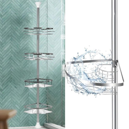 Teleskopisk brusehylde i rustfrit stål