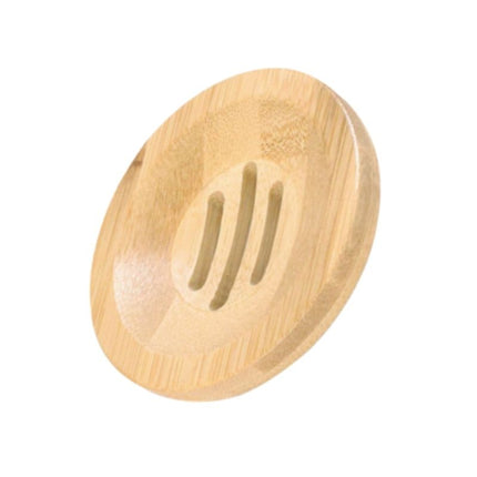 Rund sæbeholder i naturlig bambus