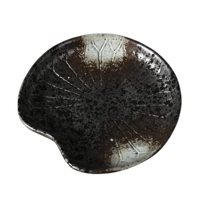 Sort plettet keramisk sæbeskål design
