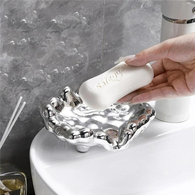 Luksus skyformet sæbeskål i guld