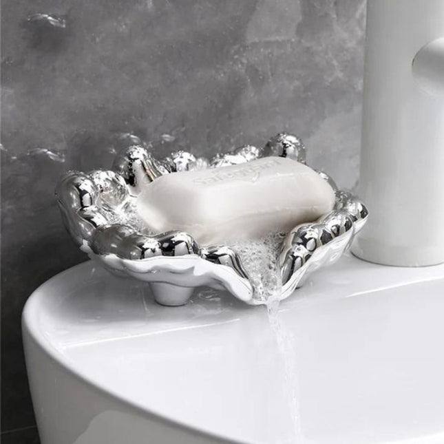 Luksus skyformet sæbeskål i guld