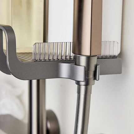 Justerbar sæbeholder til montering på bruserstang