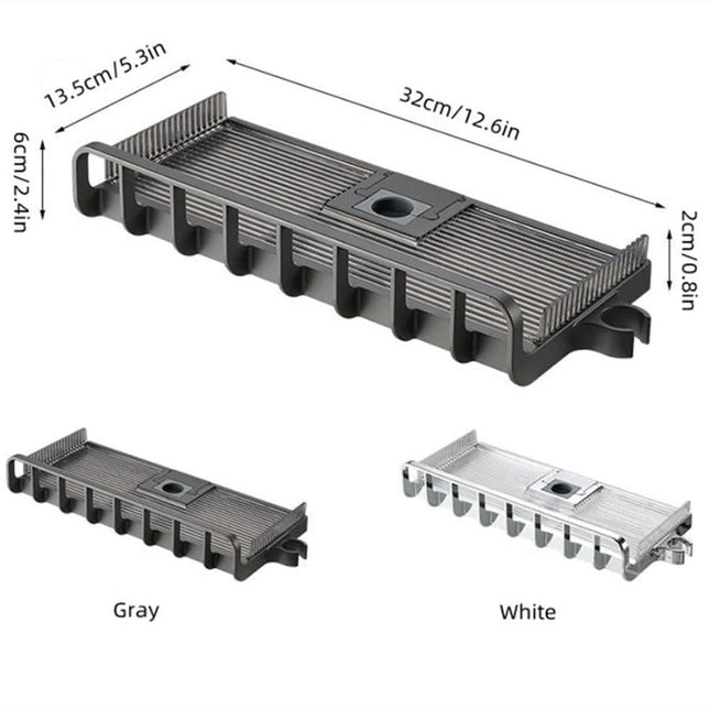 Justerbar sæbeholder til montering på bruserstang