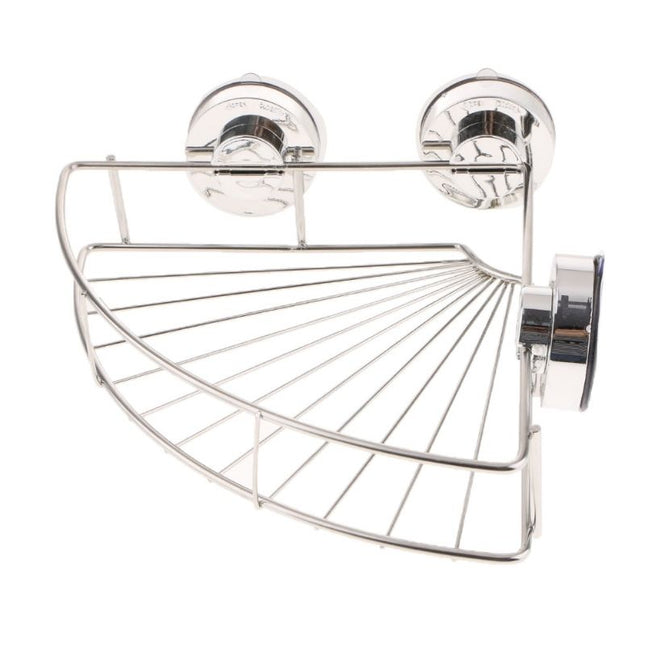 Hjørnehylde i stål med sugekopper