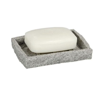 Rektangulær sæbeskål i grå granit-look