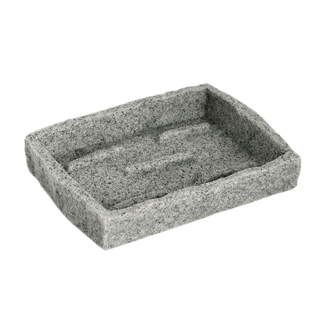 Rektangulær sæbeskål i grå granit-look