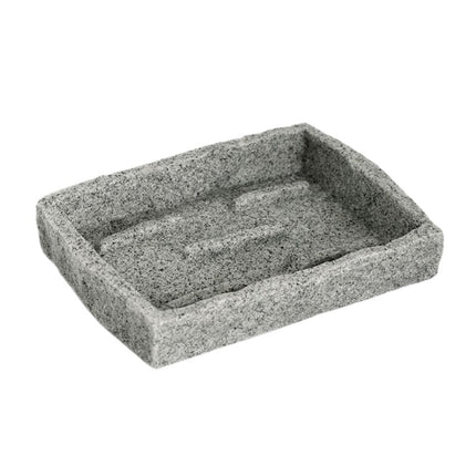 Rektangulær sæbeskål i grå granit-look