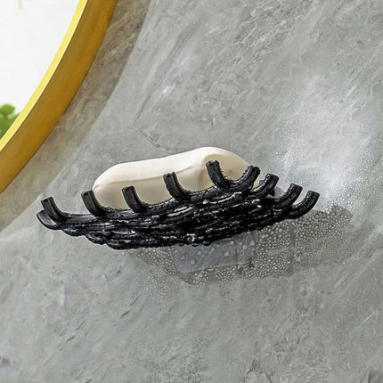 Selvdrænende vægmonteret sæbeholder til bad