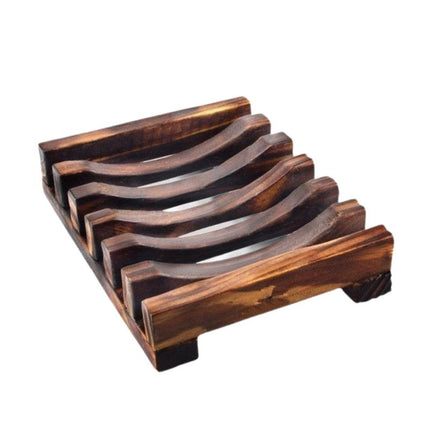 Sæbeholder i mørkt eksotisk træ