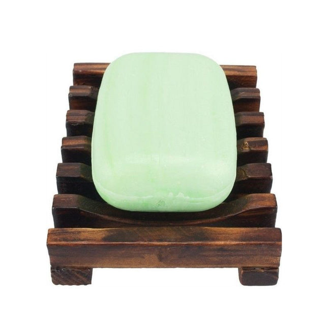 Sæbeholder i mørkt eksotisk træ