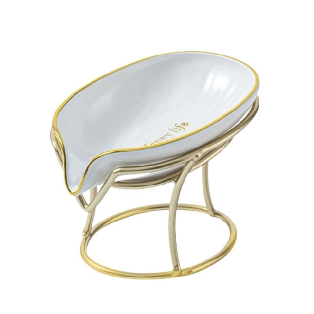 Luksus gylden sæbeskål med stativ