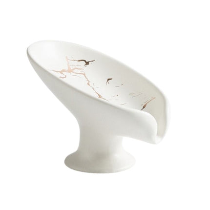 Elegant sæbeskål i hvidt marmorlook