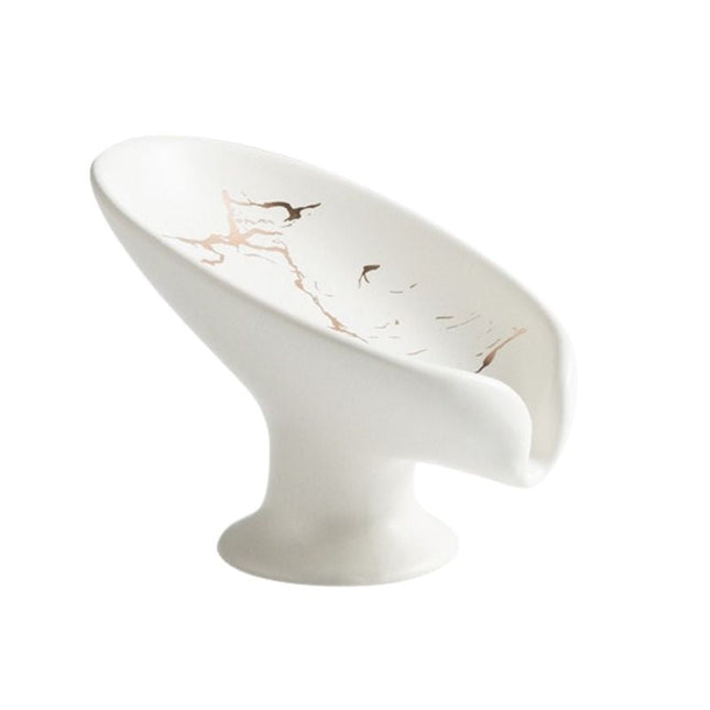 Elegant sæbeskål i hvidt marmorlook