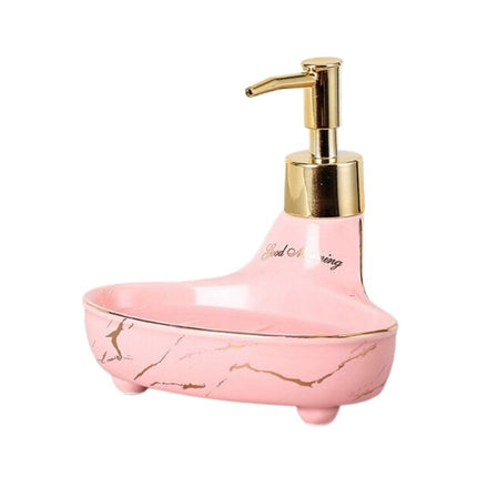 Sæbedispenser med sæbeholder i marmorlook