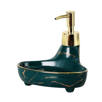 Sæbedispenser med sæbeholder i marmorlook