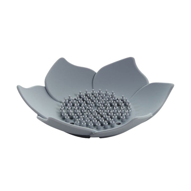 Lotusblomst sæbeholder med silikonebørste