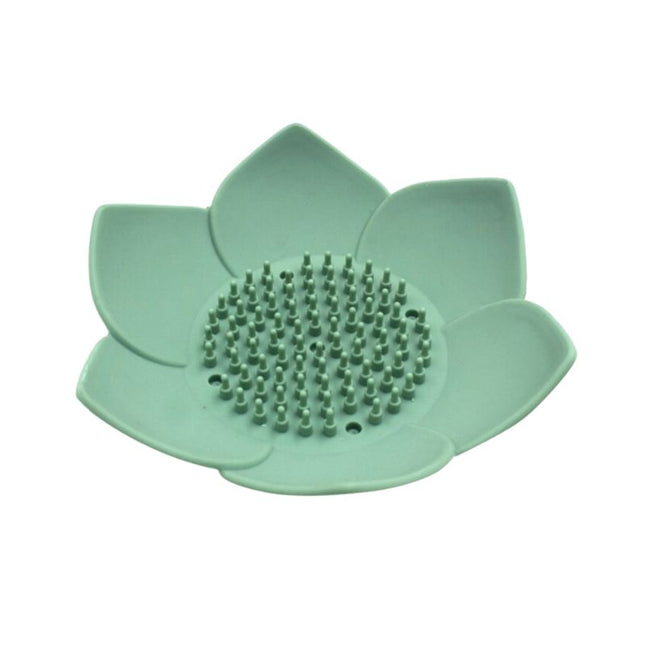 Lotusblomst sæbeholder med silikonebørste