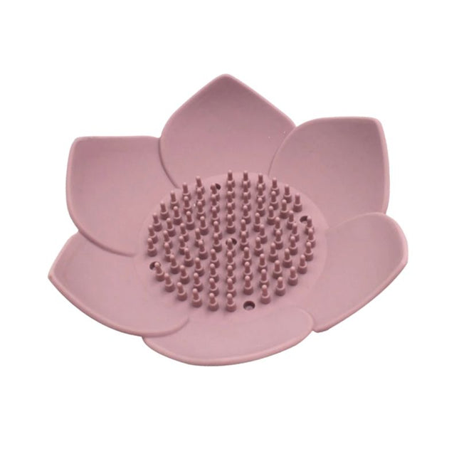 Lotusblomst sæbeholder med silikonebørste