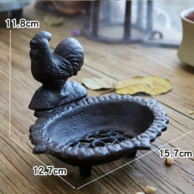 Vintage sæbeskål i støbejern med ko