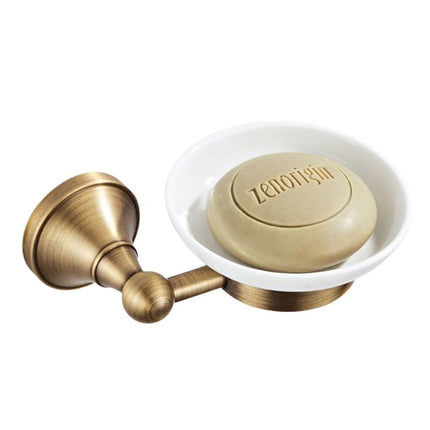 Sæbeholder i messing med keramikskål