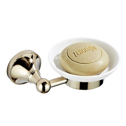 Sæbeholder i messing med keramikskål