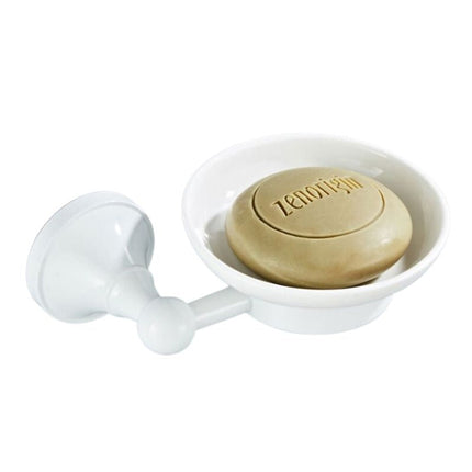 Sæbeholder i messing med keramikskål